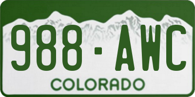 CO license plate 988AWC