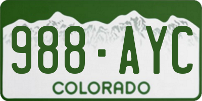 CO license plate 988AYC