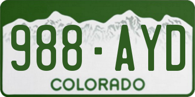CO license plate 988AYD
