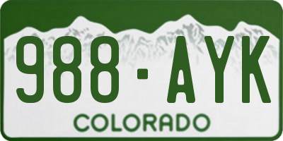 CO license plate 988AYK