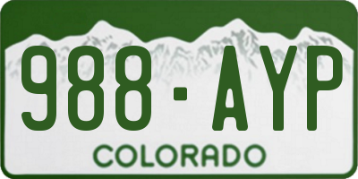 CO license plate 988AYP