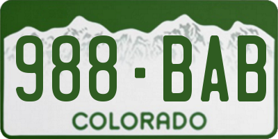 CO license plate 988BAB