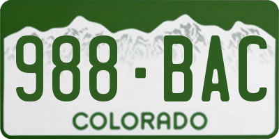 CO license plate 988BAC