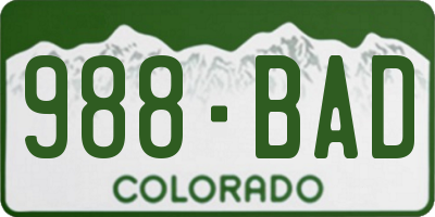 CO license plate 988BAD