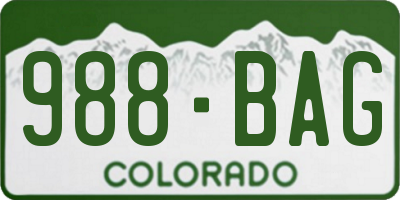 CO license plate 988BAG