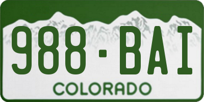 CO license plate 988BAI