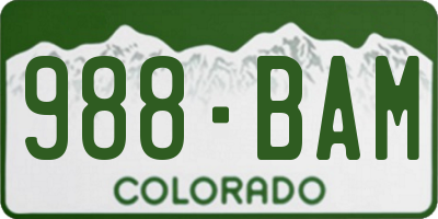 CO license plate 988BAM