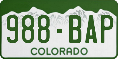 CO license plate 988BAP