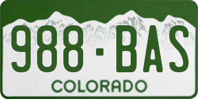 CO license plate 988BAS