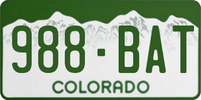 CO license plate 988BAT