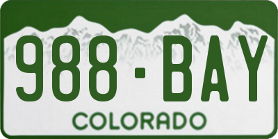 CO license plate 988BAY
