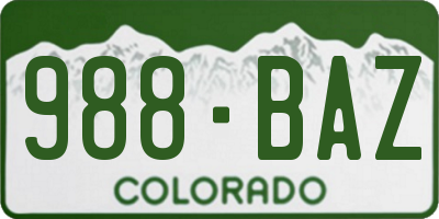 CO license plate 988BAZ