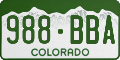 CO license plate 988BBA