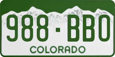 CO license plate 988BBO