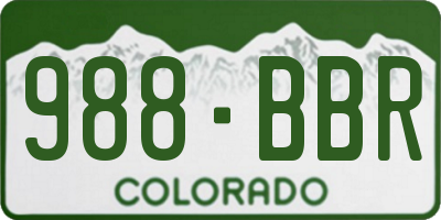 CO license plate 988BBR