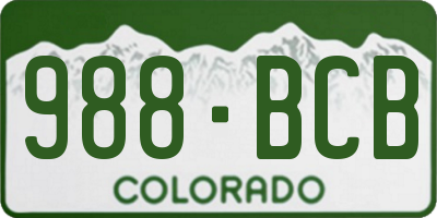 CO license plate 988BCB
