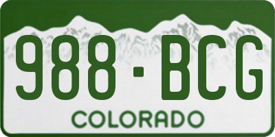 CO license plate 988BCG
