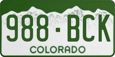 CO license plate 988BCK
