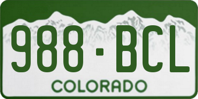 CO license plate 988BCL