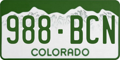 CO license plate 988BCN