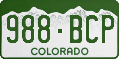 CO license plate 988BCP