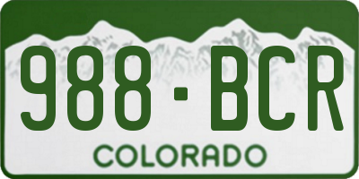 CO license plate 988BCR