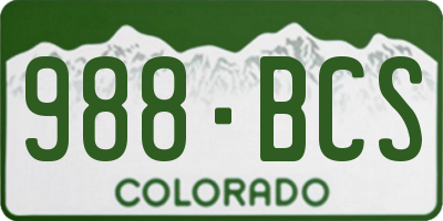 CO license plate 988BCS