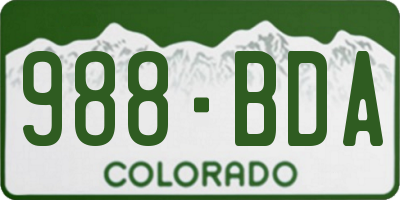 CO license plate 988BDA