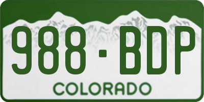 CO license plate 988BDP