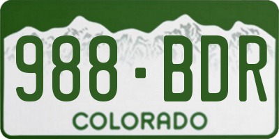 CO license plate 988BDR