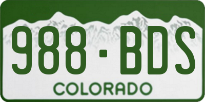 CO license plate 988BDS