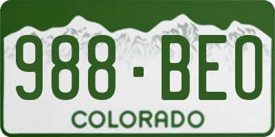 CO license plate 988BEO