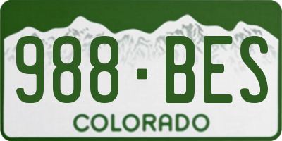 CO license plate 988BES