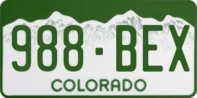CO license plate 988BEX