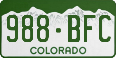 CO license plate 988BFC