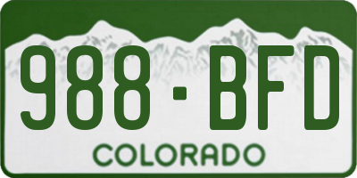 CO license plate 988BFD