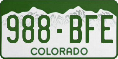CO license plate 988BFE