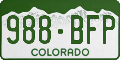 CO license plate 988BFP