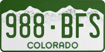 CO license plate 988BFS