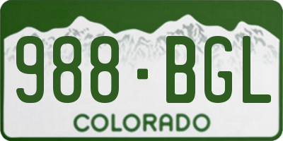 CO license plate 988BGL