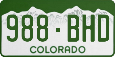 CO license plate 988BHD