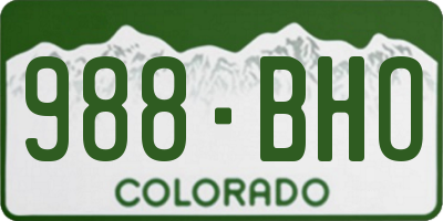CO license plate 988BHO