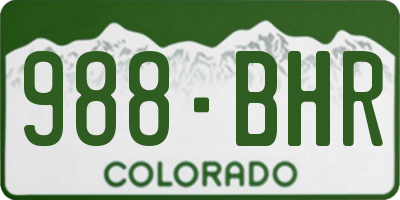 CO license plate 988BHR