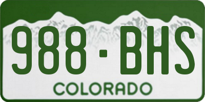 CO license plate 988BHS