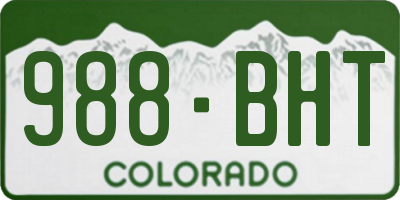 CO license plate 988BHT