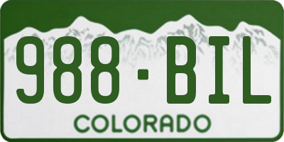 CO license plate 988BIL