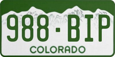 CO license plate 988BIP