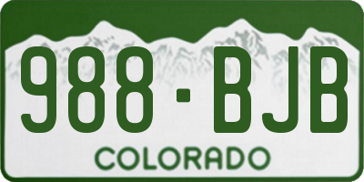 CO license plate 988BJB