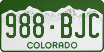 CO license plate 988BJC
