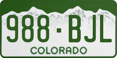 CO license plate 988BJL